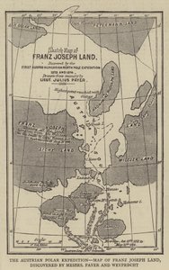 La expedición polar austriaca, mapa de la Tierra de Franz Joseph, descubierta por los señores Payer y Weyprecht de English School