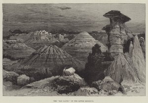 Las "Tierras Malas" del Pequeño Missouri (grabado) de English School