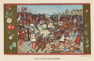 La batalla de Flodden (litografía en color)