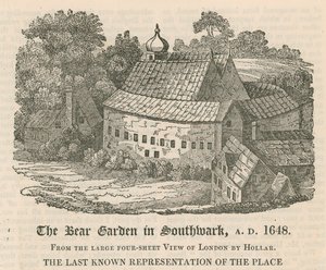 El Bear Garden en Southwark, AD 1648