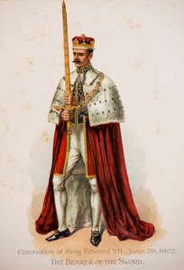 El portador de la espada en la coronación del rey Eduardo VII de English School