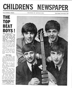 The Beatles, portada de The Childrens Newspaper, diciembre de 1963 de English School