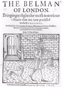 El pregonero de Londres, por Thomas Dekker, portada del libro, impreso por Nathaniel Butter, 1608