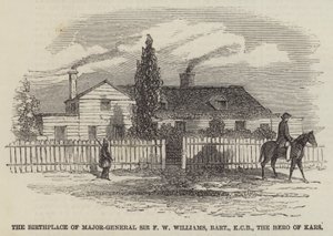 El lugar de nacimiento del Mayor General Sir F W Williams, Baronet, KCB, el Héroe de Kars de English School