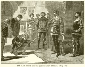 El Príncipe Negro y los heraldos del Rey de Francia de English School