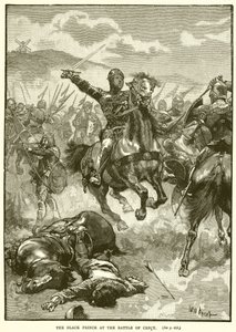 El Príncipe Negro en la Batalla de Crécy de English School