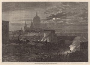 El extremo del Puente de Blackfriars del Terraplén del Támesis de English School
