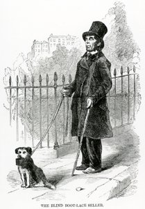El vendedor ciego de cordones de zapatos, c.1840 de English School