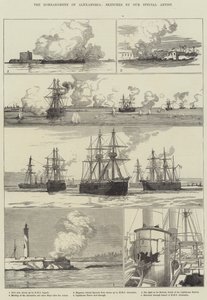 El bombardeo de Alejandría (grabado) de English School
