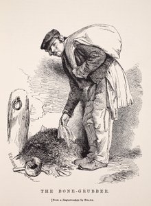 El recolector de huesos, ilustración de London Labour and London Poor de Henry Mayhew, pub. 1862 de English School