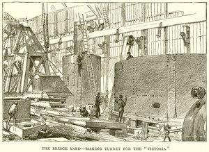 El patio del puente, fabricando torreta para el Victoria de English School
