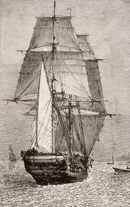 El bergantín HMS Beagle, de 