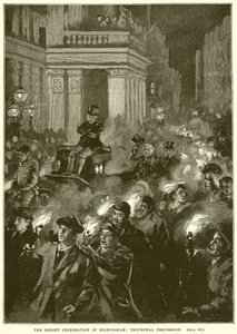 La celebración de Bright en Birmingham: Procesión triunfal de English School