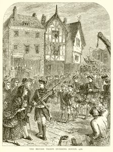 Las tropas británicas entrando en Boston, 1768 de English School