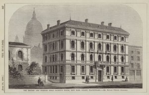 Casa de la Sociedad Bíblica Británica y Extranjera, New Earl Street, Blackfriars (grabado) de English School