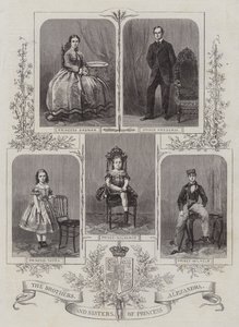 Los hermanos y hermanas de la princesa Alexandra (grabado) de English School