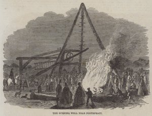 El pozo ardiente cerca de Pontefract (grabado) de English School