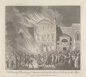El incendio y saqueo de Newgate y la liberación de los delincuentes por la multitud de English School