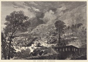 El incendio de Coomassie (grabado)
