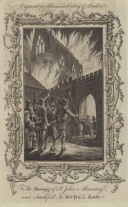 La quema del monasterio de San Juan, cerca de Smithfield, por Wat Tyler