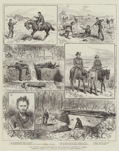 La Campaña contra los Rebeldes en el Territorio del Noroeste de Canadá (grabado)