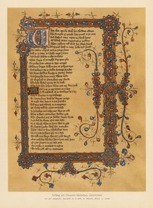 Los cuentos de Canterbury de Geoffrey Chaucer (litografía en color) de English School
