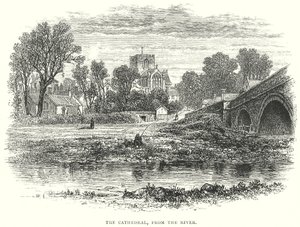 La Catedral, desde el río (grabado) de English School