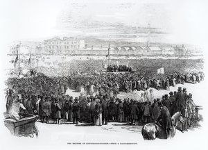 La reunión cartista en Kennington Common, abril de 1848 de English School