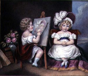 El retratista infantil, c.1825 de English School