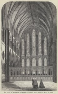 El Coro de la Catedral de Worcester (grabado) de English School