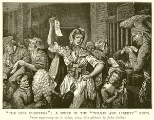 Los cantores de la ciudad: una escena en los disturbios de Wilkes y Liberty de English School