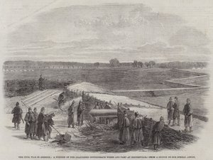 La Guerra Civil en América, una Parte de las Obras y el Campamento Confederado Abandonado en Centreville de English School