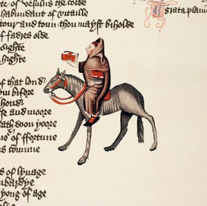 El cuento del clérigo de Oxford (detalle) de Los cuentos de Canterbury, por Geoffrey Chaucer (c.1342-1400) Manuscrito de Ellesmere, edición facsímil, 1911 de English School