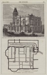 "El Acantilado", Eastbourne, Sussex, con Arreglos Especiales para Humo y Ventilación (grabado) de English School