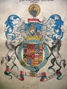 El escudo de armas de Francis, 6º Conde de Rutland de English School