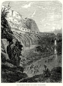 El Coliseo antes de las recientes excavaciones (grabado) de English School