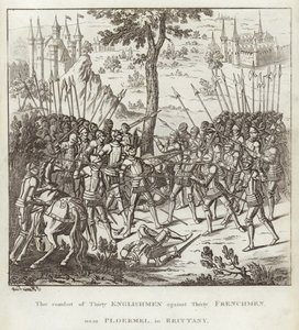 El combate de treinta ingleses contra treinta franceses, cerca de Ploermel, en Bretaña de English School