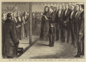 La mayoría de edad del príncipe Luis Napoleón, recepción en Chislehurst de English School