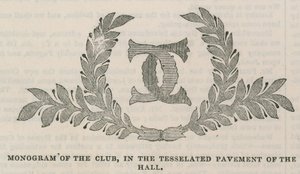 The Conservative Clubhouse: Monograma del club en el pavimento teselado del vestíbulo