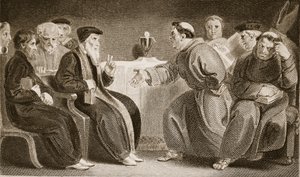 La convocatoria en Oxford, ilustración de La Historia de Inglaterra de David Hume, pub. por R. Bowyer, Londres, 1812