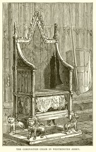 La silla de coronación en la Abadía de Westminster de English School