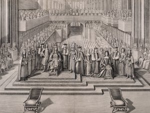 La Coronación del Rey James II y su segunda esposa Mary de Modena, 1685 de English School
