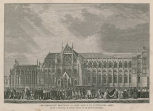 La procesión de coronación de Ana Bolena a la Abadía de Westminster de English School