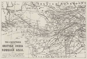 Los países entre la India británica y Asia rusa de English School