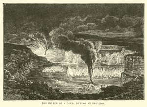 El cráter de Kilauea durante una erupción de English School