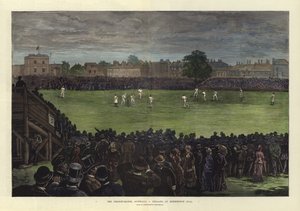 El partido de críquet, Australia contra Inglaterra, en Kennington Oval