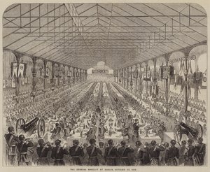 El banquete de Crimea en Dublín, 22 de octubre de 1856 (grabado)