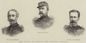 La crisis en Francia, los príncipes de Orleans (grabado) de English School