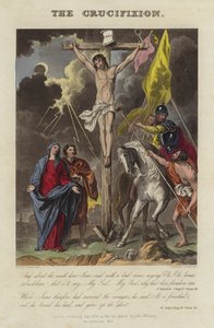 La Crucifixión de Jesucristo (grabado en color) de English School