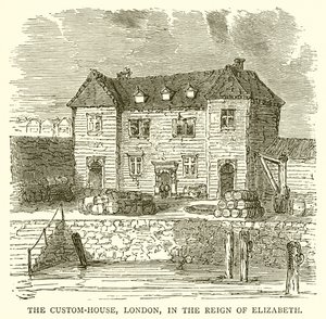 La Aduana, Londres, en el Reinado de Isabel de English School